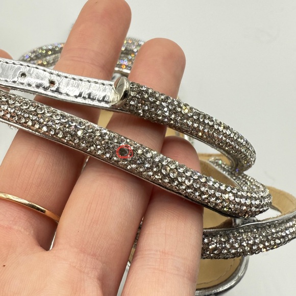 New Mach & Mach Double Bow Embellished Silver Crystal Studded PVC Pumps EU 38 - Picture 8 of 9